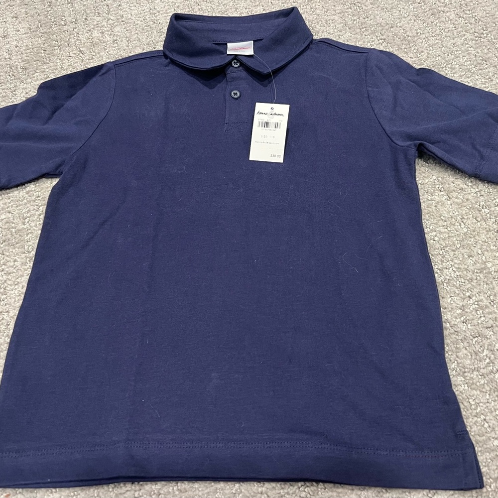 Boy’s Hanna Andersson Navy Polo Shirt; size 110 (5 years). New with tags